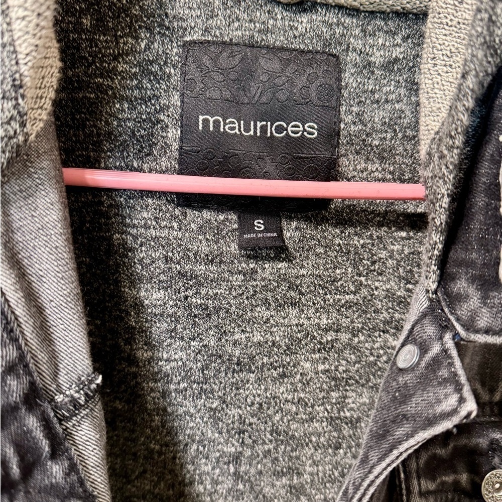 Maurices Dark Denim and Heather Gray Jean Jacket - Picture 2 of 4